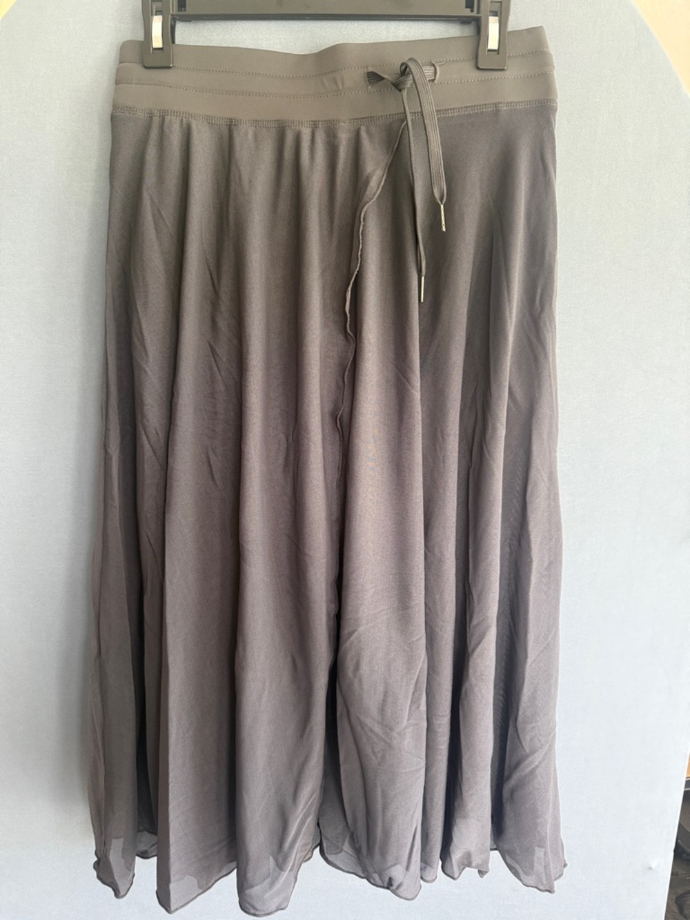 HALARA Grey A-Line Drawstring Maxi Skirt